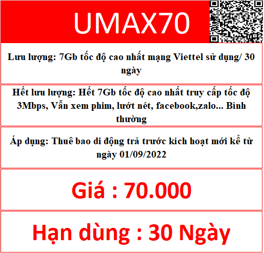 Umax70 Viettel