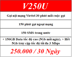 V250u Viettel 150gb