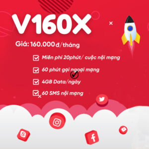 Gói cước V160X Viettel là lựa chọn hoàn hảo cho những ai muốn tận hưởng internet tốc độ cao, dung lượng khủng với giá cả vô cùng hợp lý. Gói cước cung cấp tốc độ truy cập internet lên đến 150Mbps, dung lượng data 6GB/tháng và miễn phí cuộc gọi nội mạng Viettel. Gói cước V160X phù hợp với mọi đối tượng khách hàng, từ học sinh, sinh viên đến người đi làm, doanh nghiệp.