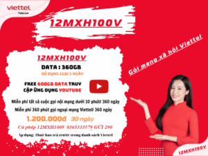 Gói cước 12MXH100V Viettel