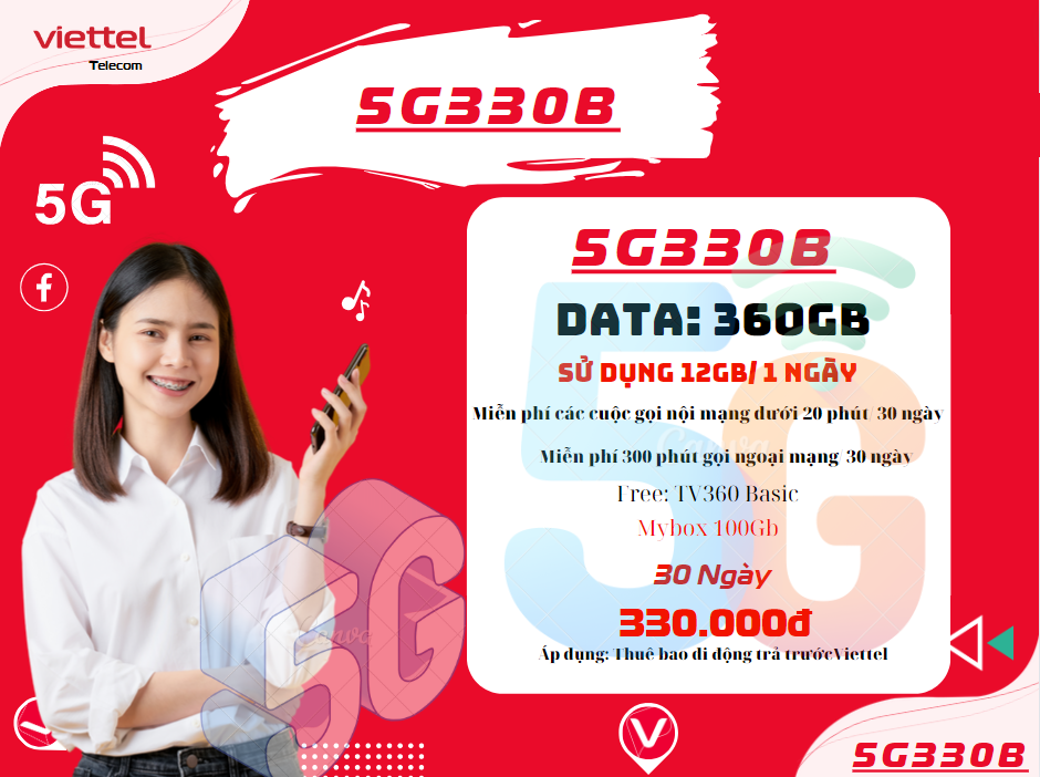 Gói Cước 5G330B Viettel 5 5G330B VIETTEL
