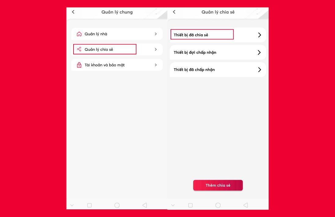 Hướng dẫn cách xóa thiết bị camera trên điện thoại khác đơn giản 6 Nhấn chọn vào mục “Quản lý chia sẻ" trong mục “Quản lý chung"