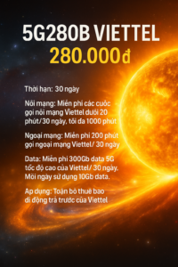 Gói Cước 5g280b Viettel