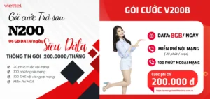 So sánh gói cước Viettel V200B trả trước và N200 trả sau