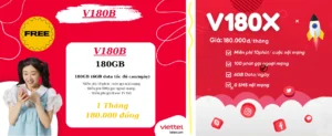 So sánh chi tiết gói cước V180B và V180X Viettel