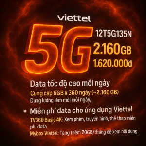 12t5g135n Viettel Gói Siêu Khủng 2160gb Trong 12 Tháng đăng Ký 1 Lần Dùng Cả Năm
