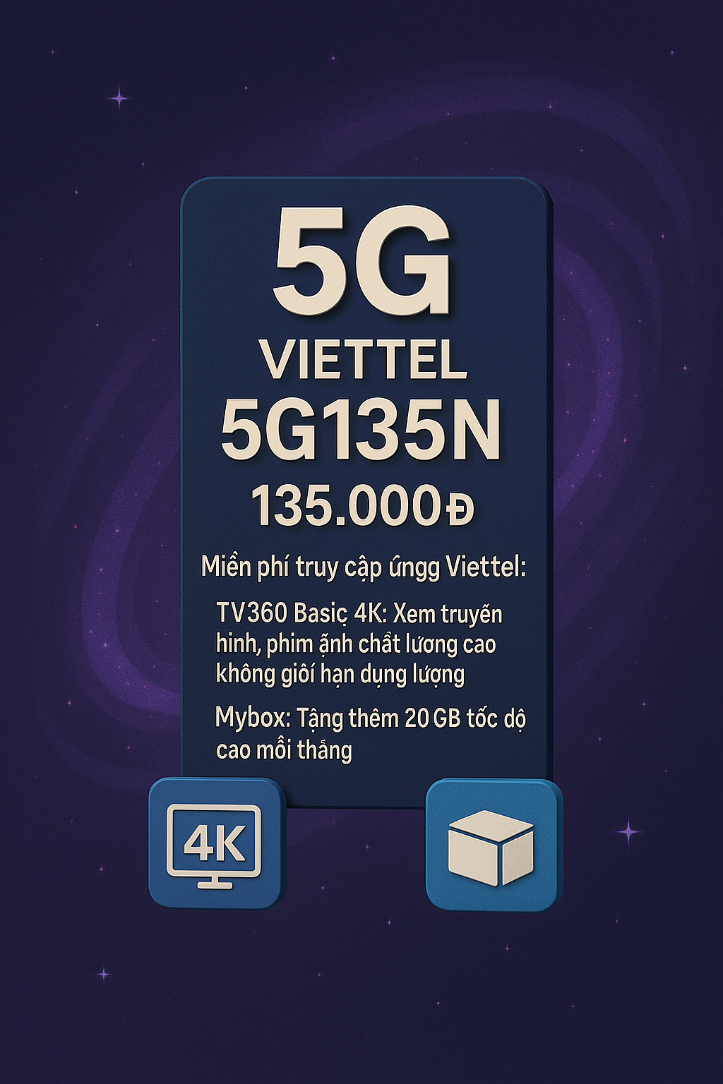 Gói cước 5G135N Viettel 5 Gói Cước 5g135n Viettel