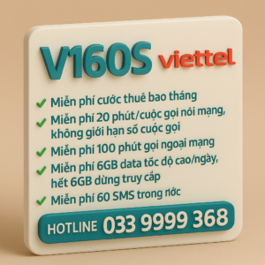 Gói V160S Viettel Gọi cực rẻ Data ngập tràn