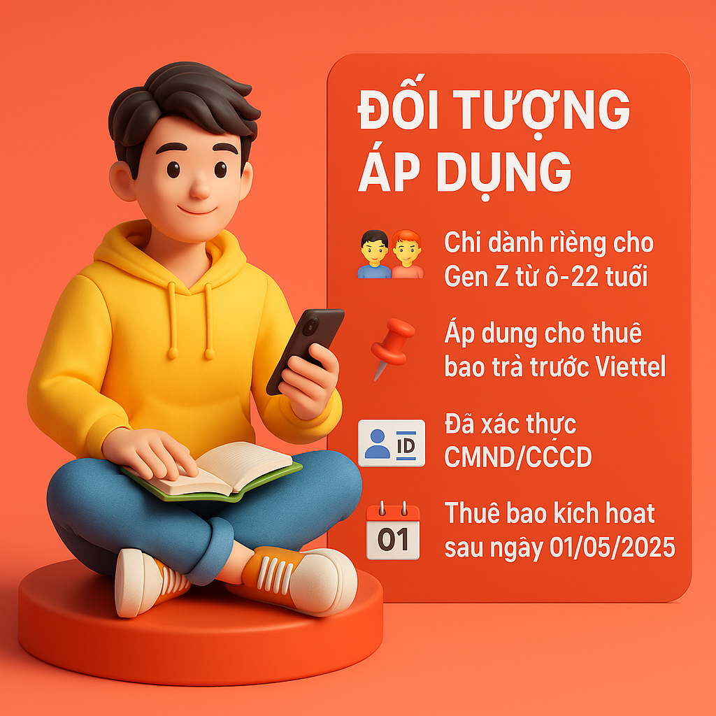 GIC125N Viettel Gói Cước Siêu Data 7GB Ngày Dành Riêng Cho Giới Trẻ 7 ĐỐi TƯỢng Áp DỤng GÓi Gic125n